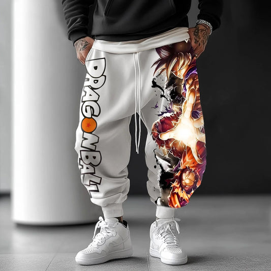 Dragon Ball joggingbroek - Goku met gouden glans op wit