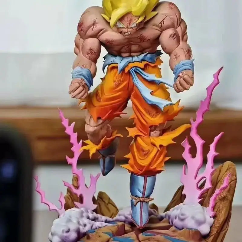 Dragon Ball Statuette - Goku Super Saiyan shirtless and purple lightning