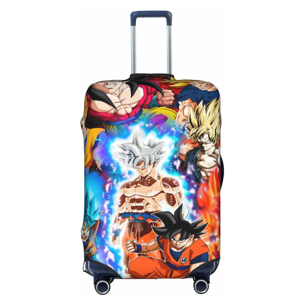 Housse de valise dorée Dragon Ball - Goku Super Saiyan et kanji Go