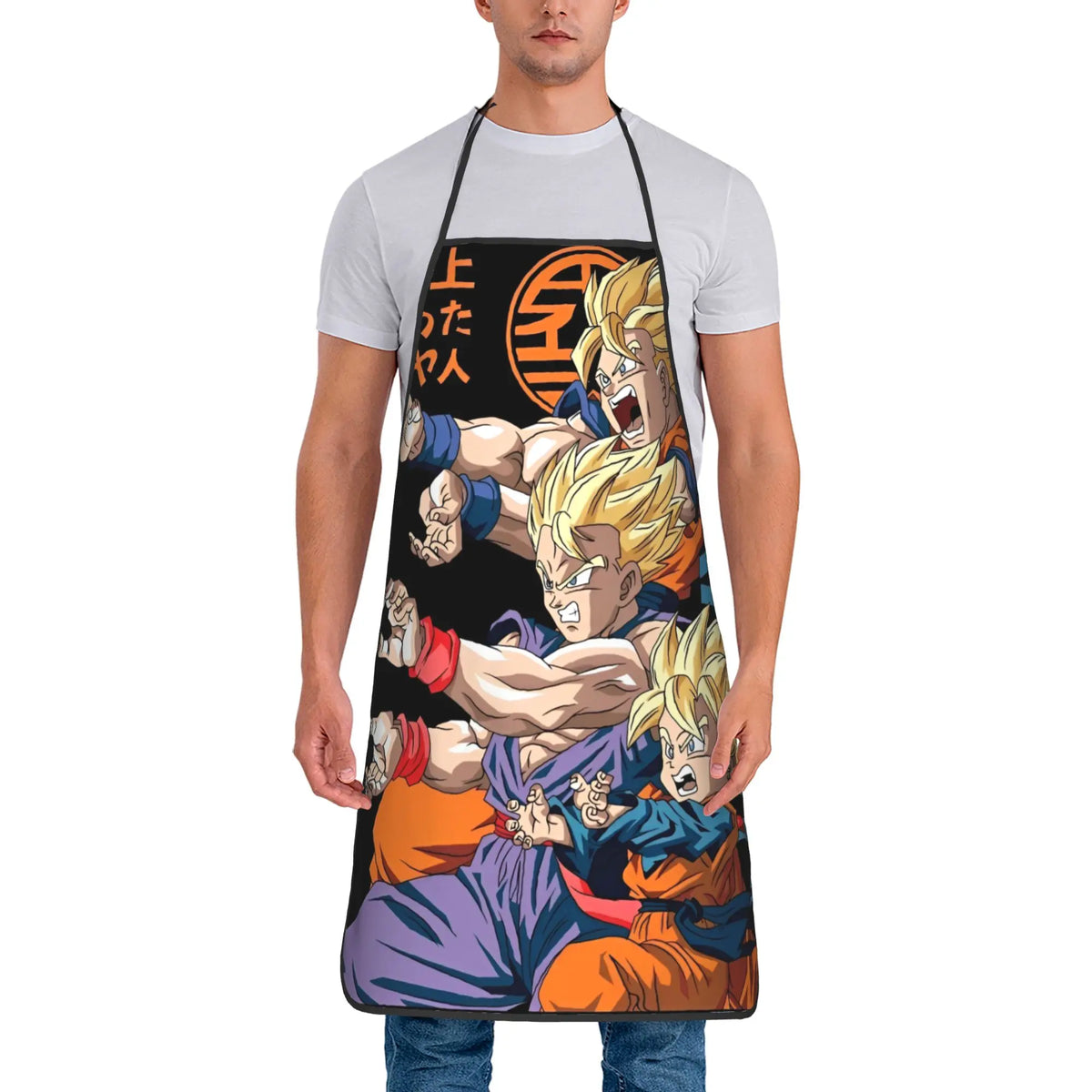 Grembiule grigio Dragon Ball - Goku Ultra Instinct in collage