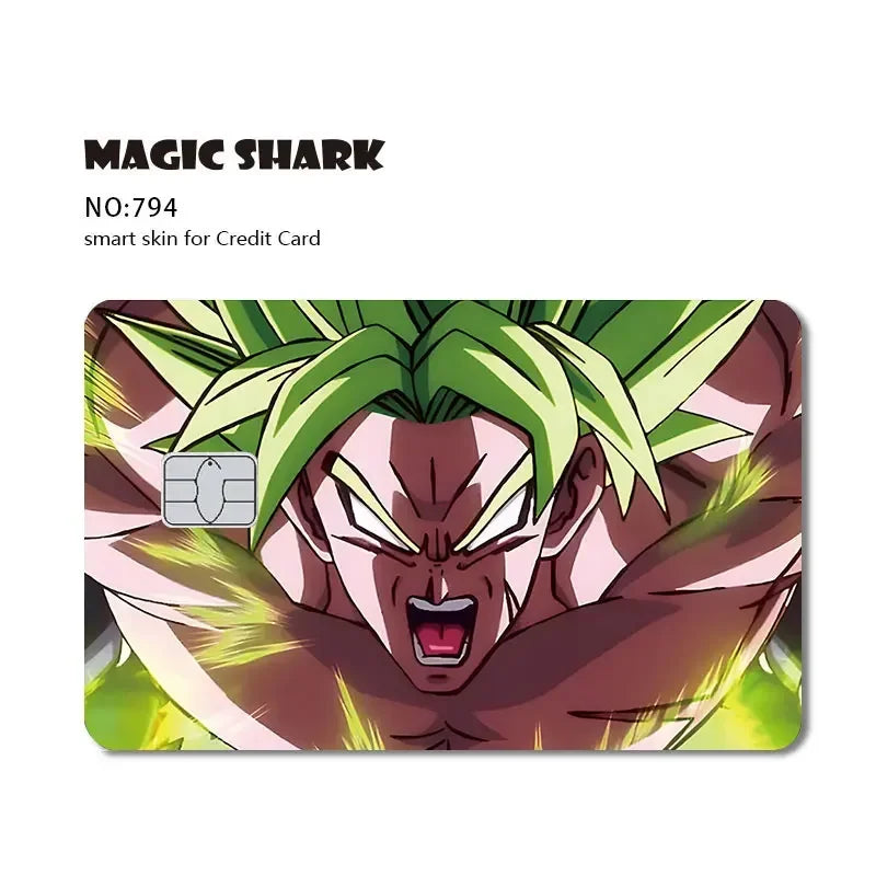 Sticker pour carte bancaire Dragon Ball - Broly Super Saiyan en plein cri