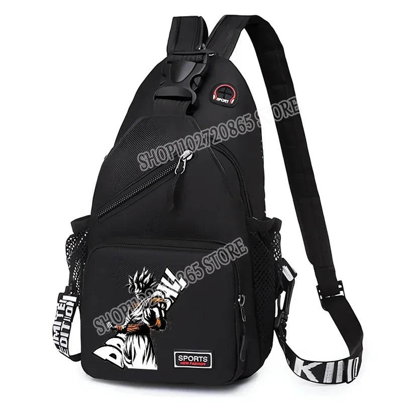 Dragon Ball black shoulder bag - Goku black and white and lettering