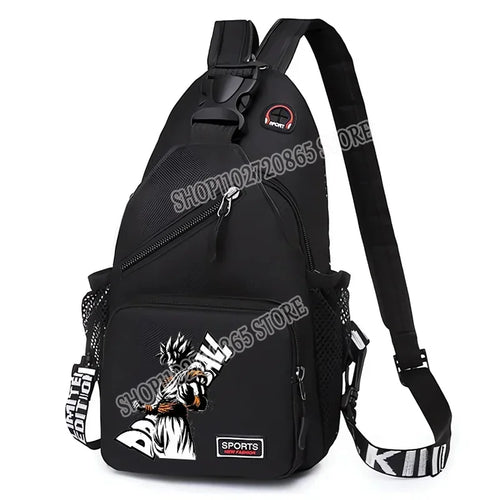 Dragon Ball black shoulder bag - Goku black and white and lettering