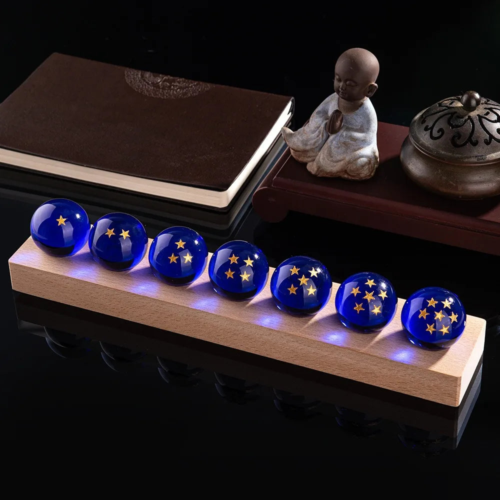 Dragon Ball decorative lamp - Seven blue crystal balls on rectangular base