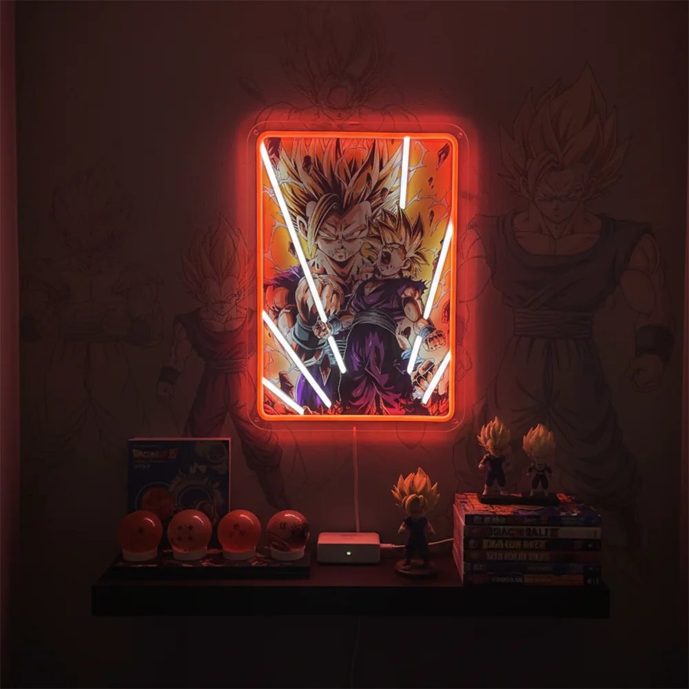 Lampada al neon blu Dragon Ball - Vegeta Super Saiyan Blue