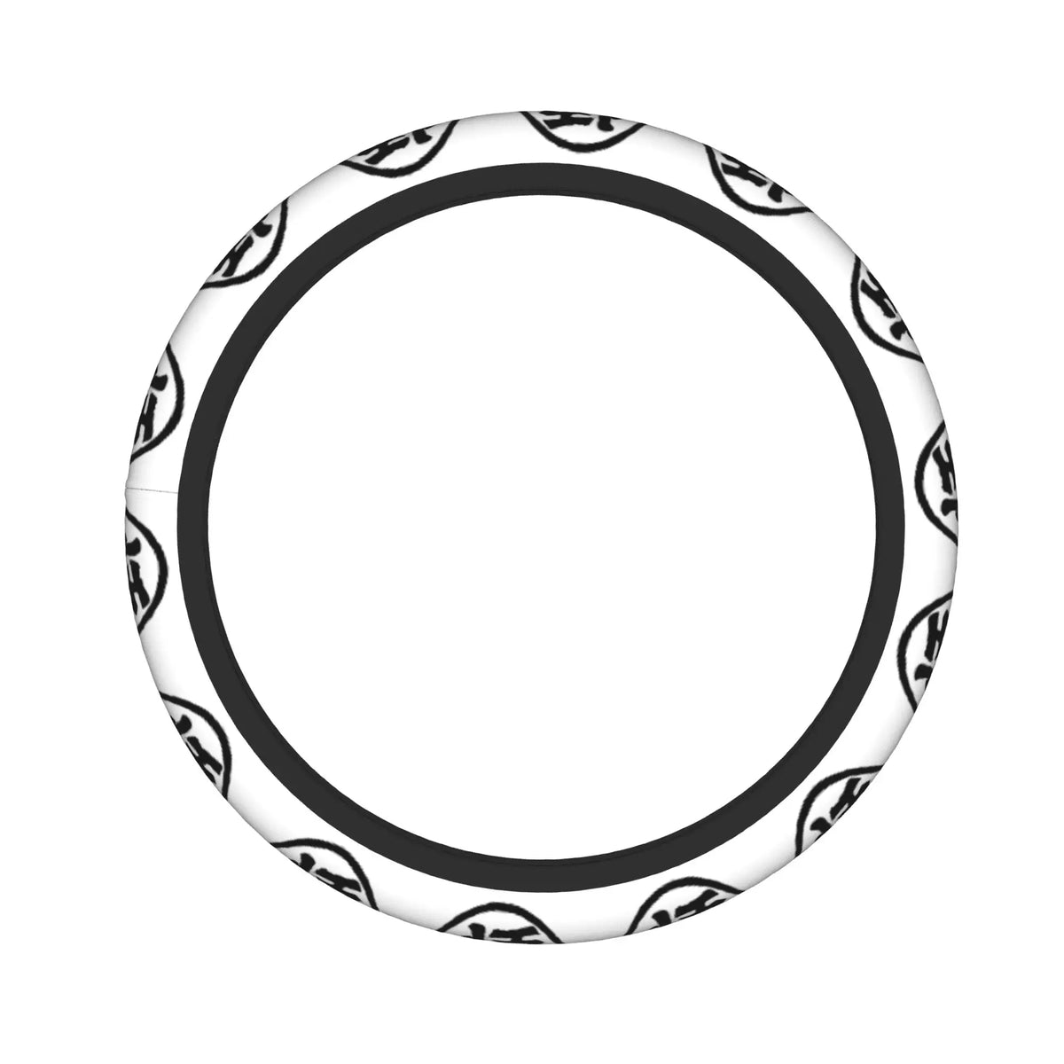 Dragon Ball steering wheel cover - Goku and warriors on orange background