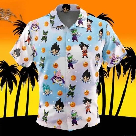 White Dragon Ball Shirt - kleine bunte Chibi Zeichen