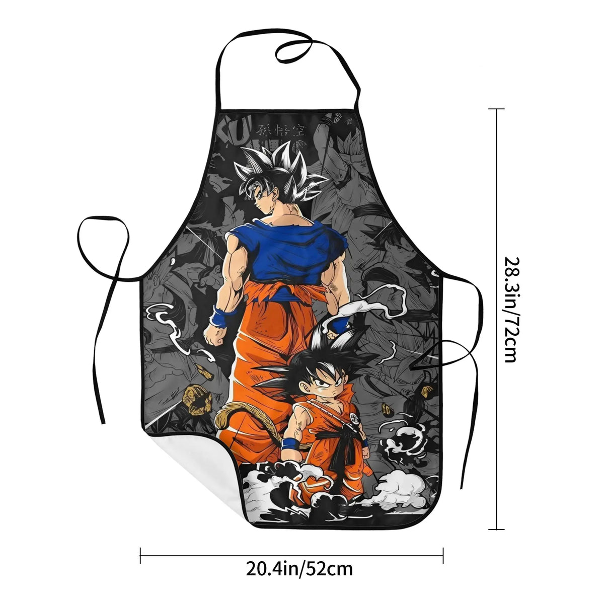 Grembiule grigio Dragon Ball - Goku Ultra Instinct in collage