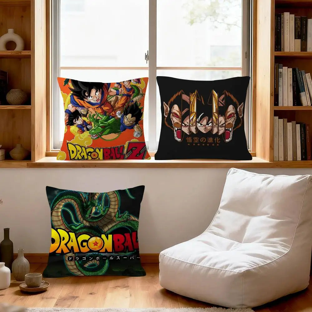 Housses de coussin Dragon Ball - Goku Shenron et symboles de la saga