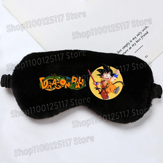Dragon Ball schwarze Schlafmaske - Kind Goku auf gelbem Kreis