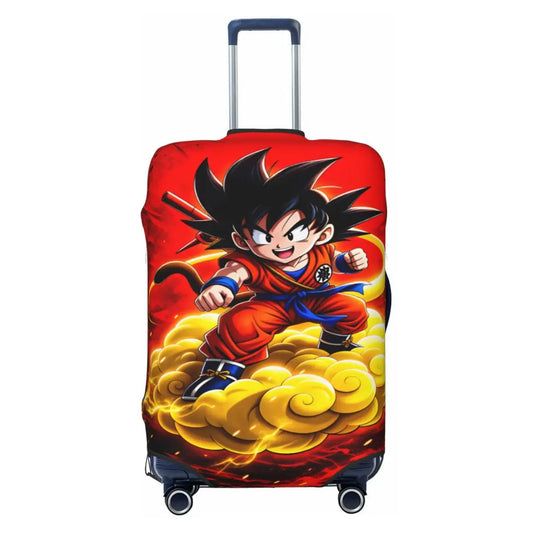 Dragon Ball Goku Kinderkoffer Cover auf Kinto-Un und rotem Hintergrund