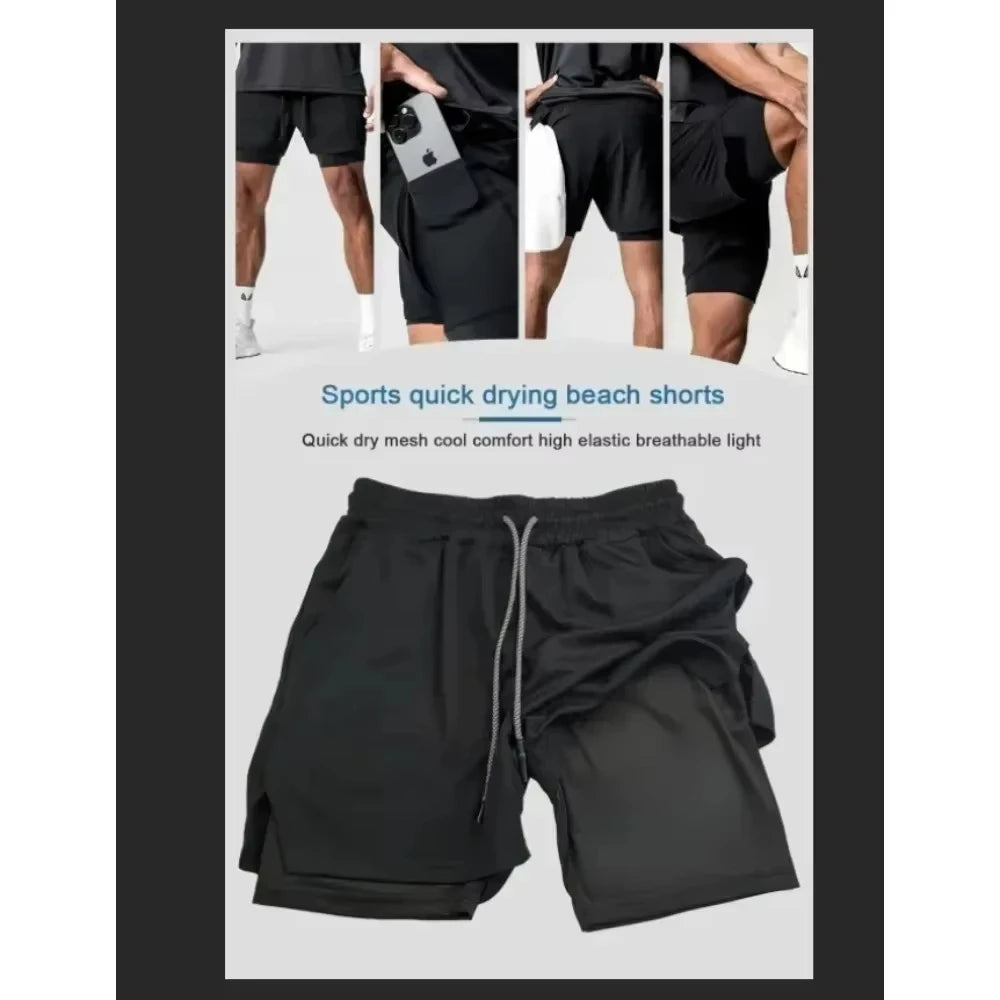 Red and black double layer shorts Dragon Ball - profile Goku silhouette
