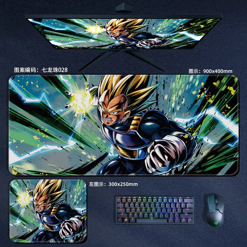Tapis de souris orange Dragon Ball - personnages alignés et kanji Kame