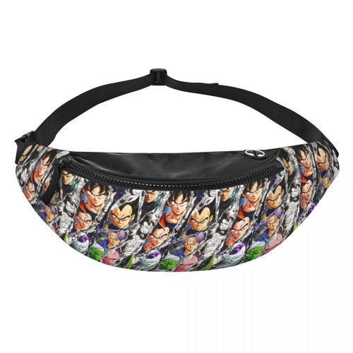 Sac banane manga Dragon Ball - Goku Vegeta et les adversaires en cases
