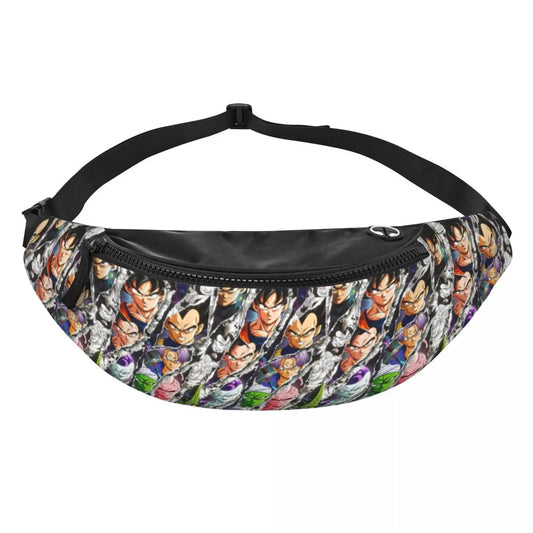 Manga Banane Bag Dragon Ball - Goku Vegeta und Gegner in Quadraten