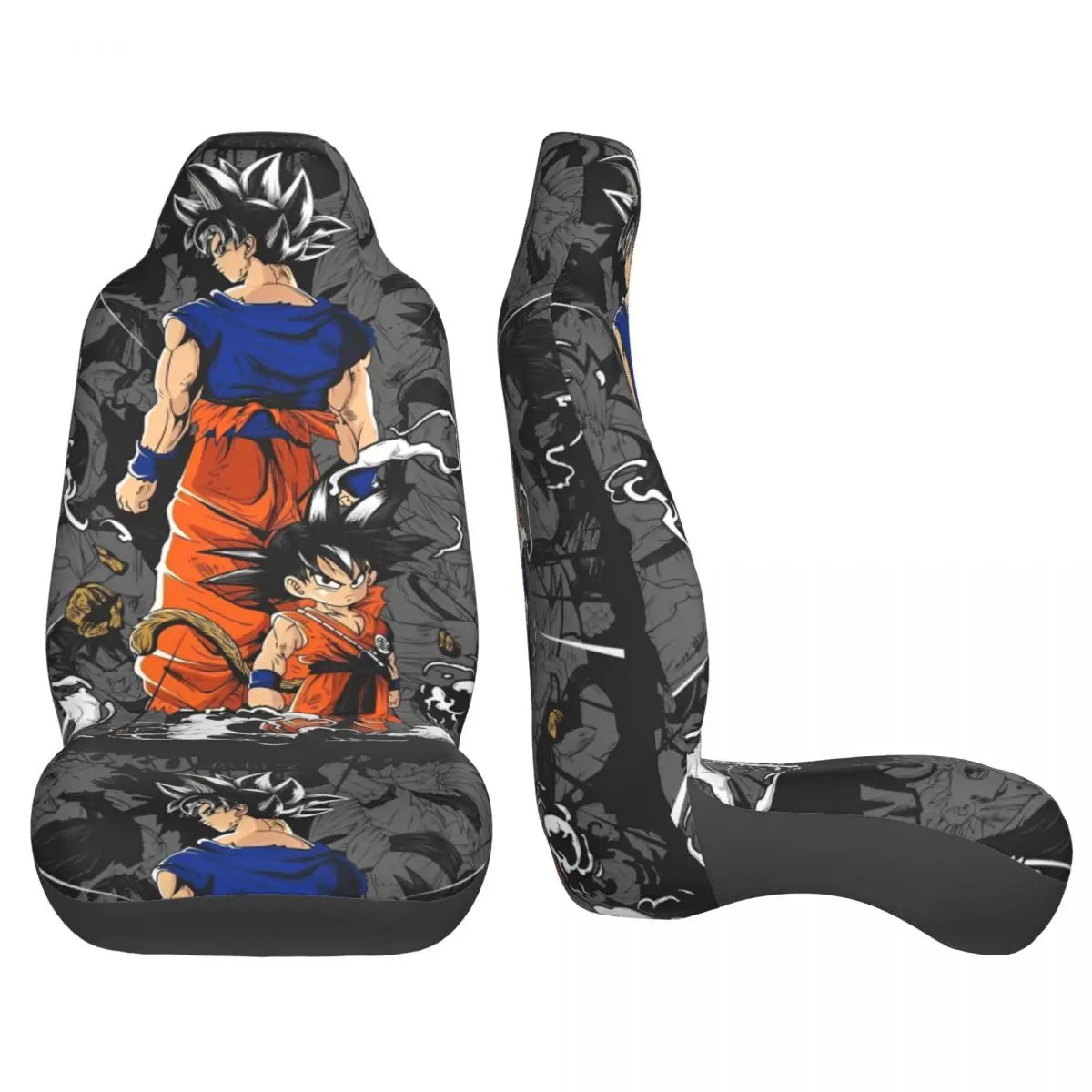 Coprisedili auto Dragon Ball - Goku Ultra Istinto su sfondo grigio