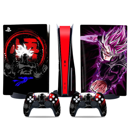Pegatina PS5 y mandos Dragon Ball - Black Goku Rosé y símbolo rojo