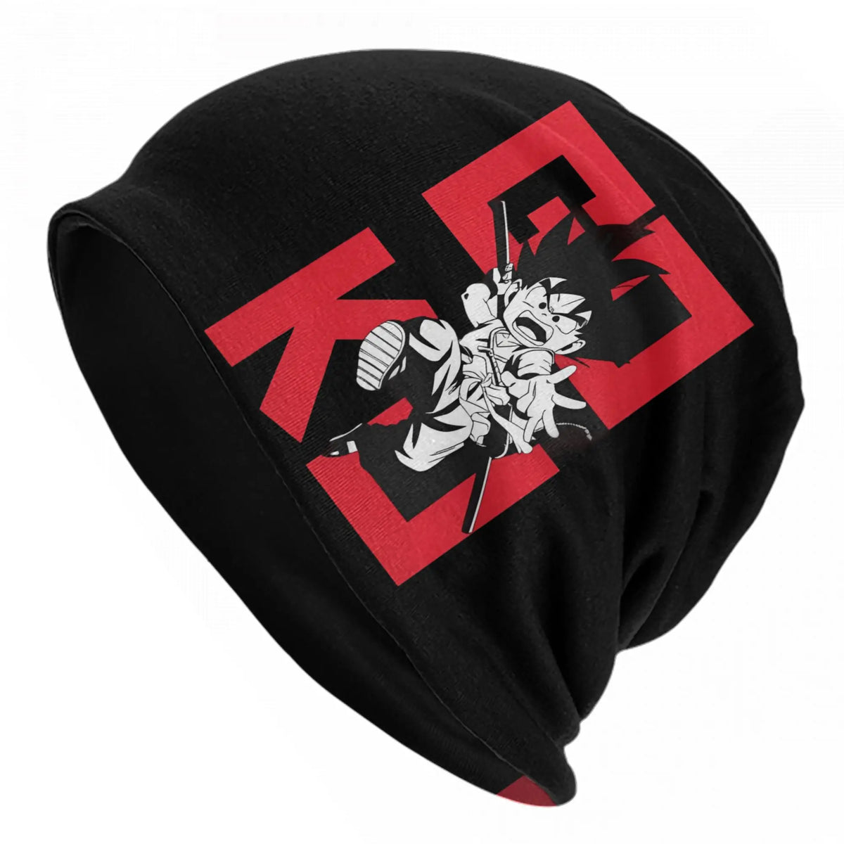 Bonnet noir Dragon Ball - Goku et grands kanjis rouges