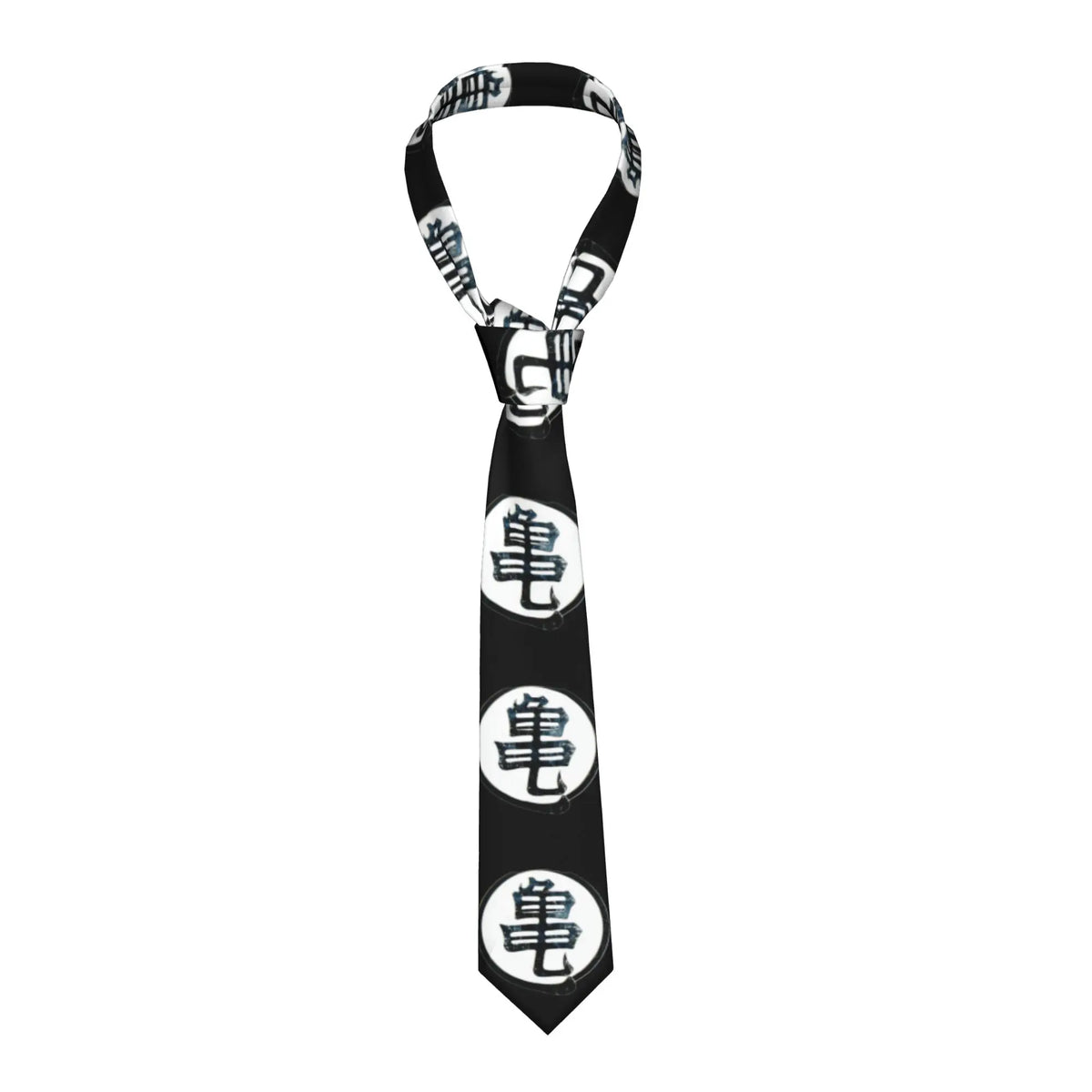 Cravatta nera Dragon Ball - kanji Kame bianchi