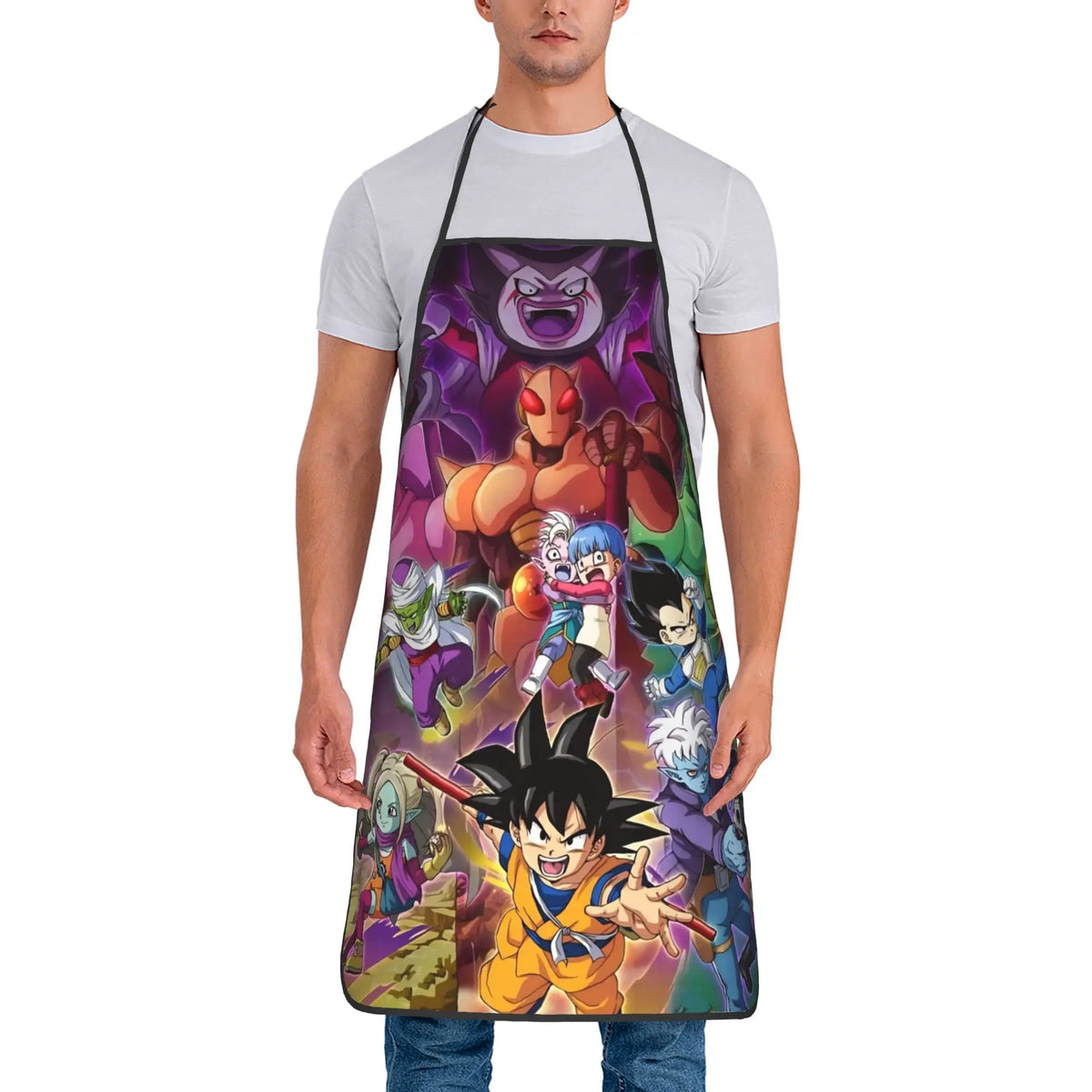Delantal naranja Dragon Ball - Goku niño y kanji grande Go