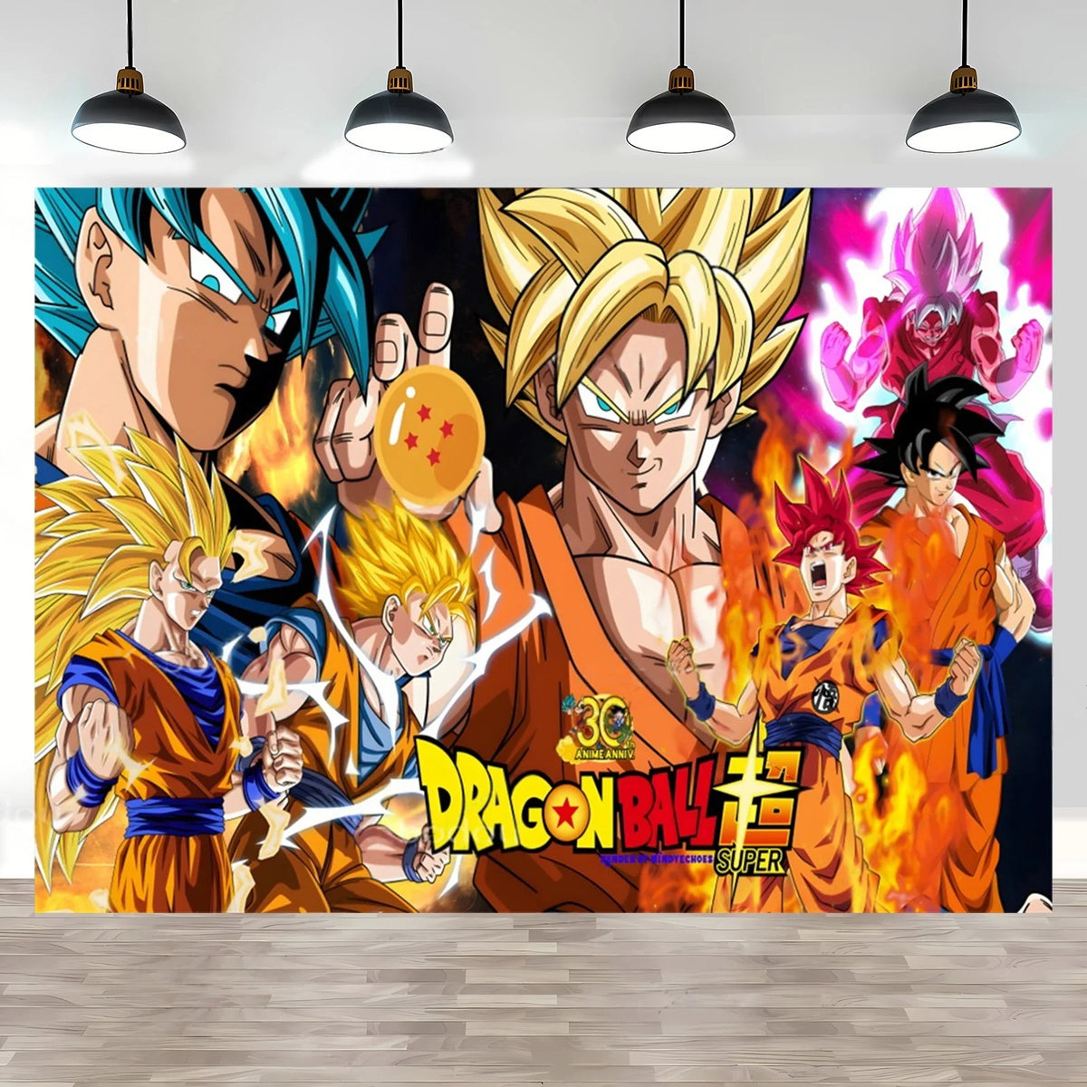 Toile de fond anniversaire Dragon Ball - Goku et ses transformations