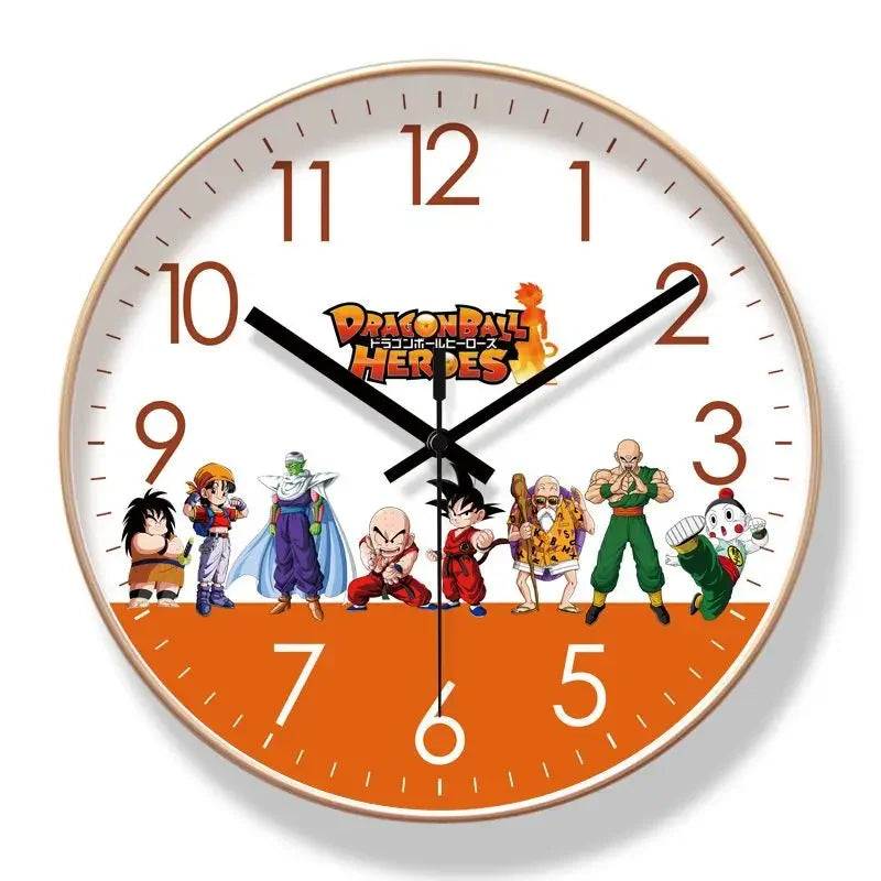 Reloj de pared - Personajes de Dragon Ball Heroes y marco dorado