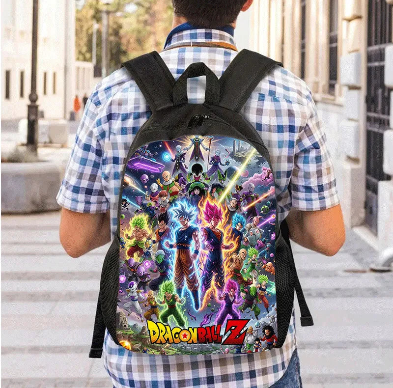 Ensemble sac à dos Dragon Ball - Goku Blue au centre des guerriers
