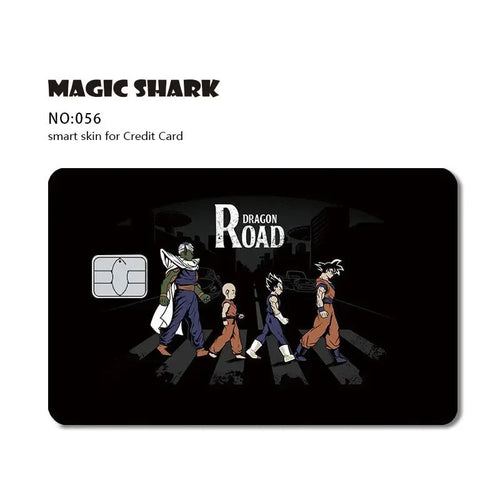 Dragon Ball Black Credit Card Sticker - heroes on a pedestrian crossing