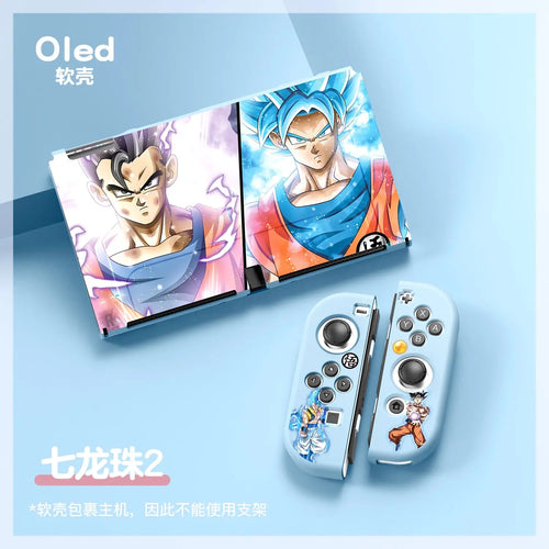 Coque Nintendo Switch OLED Dragon Ball - Gohan et Goku Blue