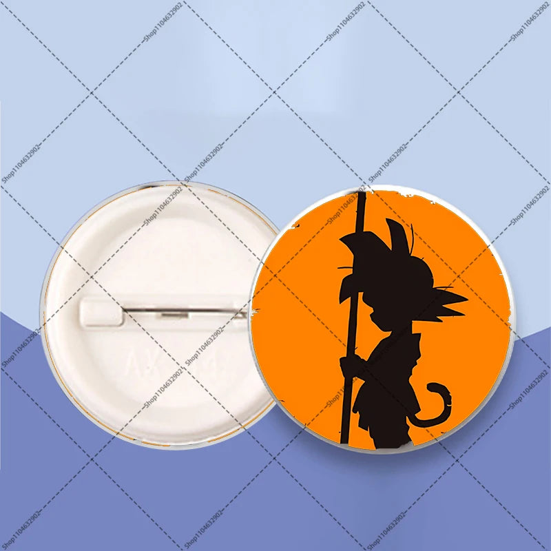 Distintivi rotondi Dragon Ball - Goku bambino e kanji Go