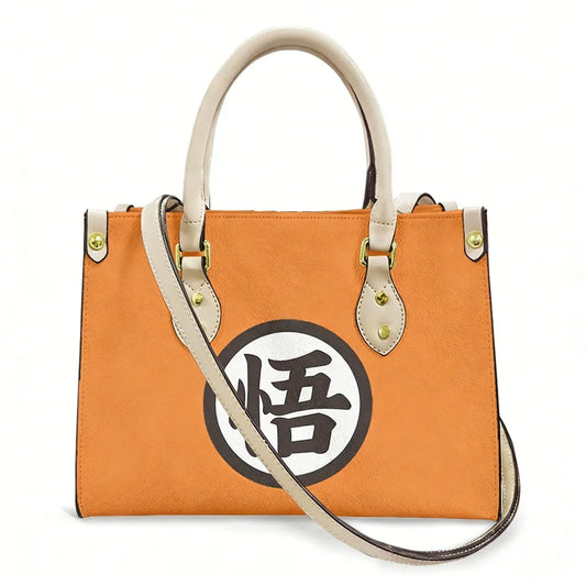 Sac à main orange Dragon Ball - kanji Go et anses beiges