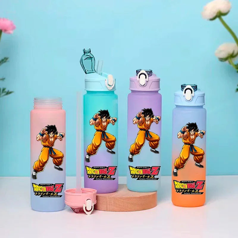 Pink Dragon Ball water bottle - Goku Ultra Instinct shirtless