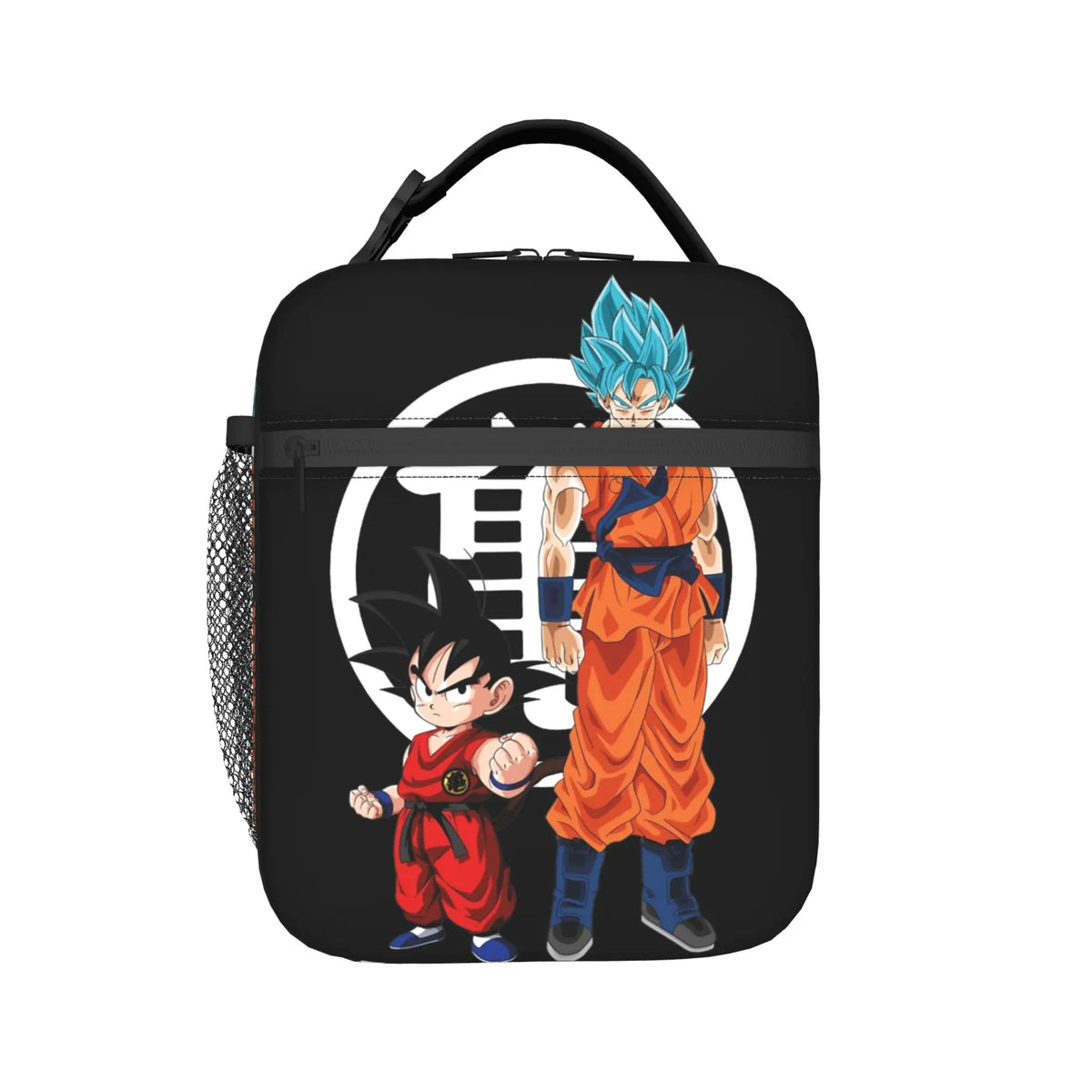Sac repas noir Dragon Ball - Goku enfant Goku Blue et kanji Kame