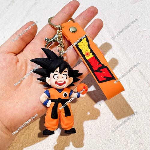 Dragon Ball Goku smiling child key ring with orange strap