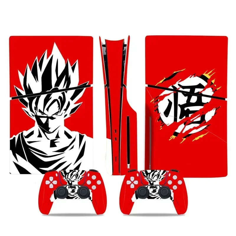 Adesivo per console Dragon Ball - Goku e kanji in rosso e nero