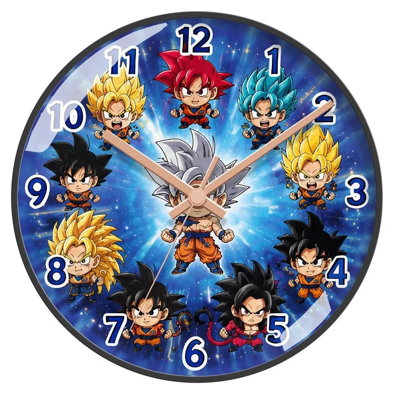 Orologio da parete Dragon Ball - trasformazioni di Goku in cerchio