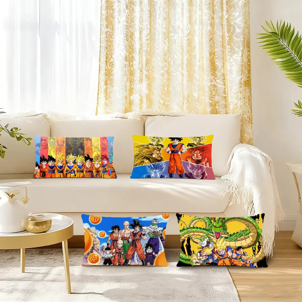 Fodera per cuscino rettangolare Dragon Ball - trasformazioni di Goku