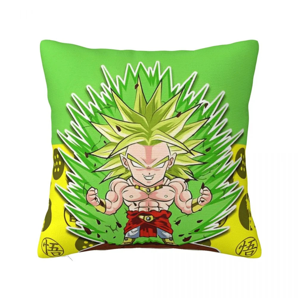 Funda de cojín verde Dragon Ball - Broly chibi Super Saiyan