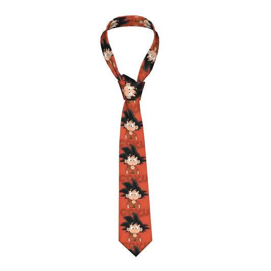 Cravate rouge et noire Dragon Ball - Goku enfant en motifs
