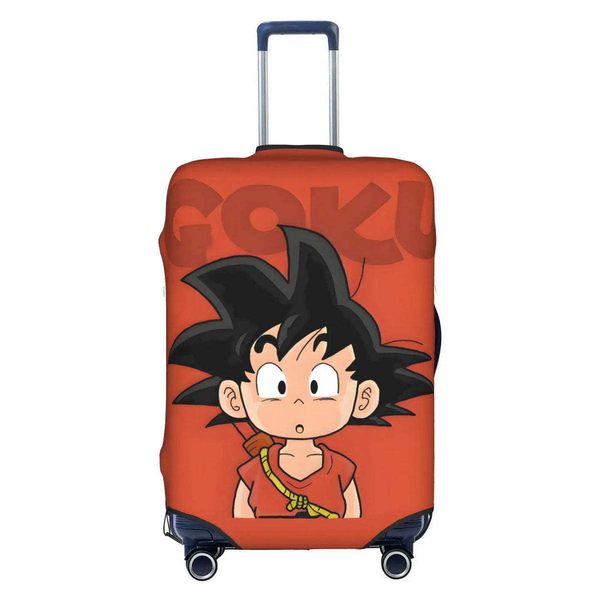 Housse de valise orange et blanche Dragon Ball - Goku enfant en motifs répétés