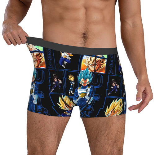 Boxer blu navy Dragon Ball - Vegeta in riquadri colorati