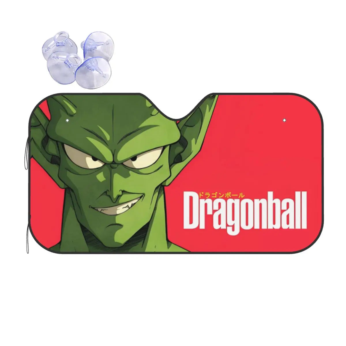 Zwarte auto parasol Dragon Ball kanji Go en oranje merken