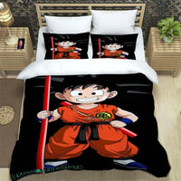 Der junge Goku steht mit seinem Personal