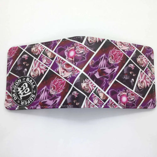 Dragon Ball purple wallet - Black Goku Rosé in manga boxes