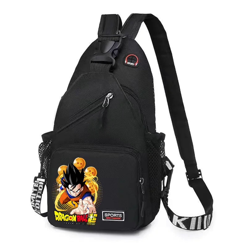 Sac bandoulière noir Dragon Ball - Goku et boules de cristal jaunes