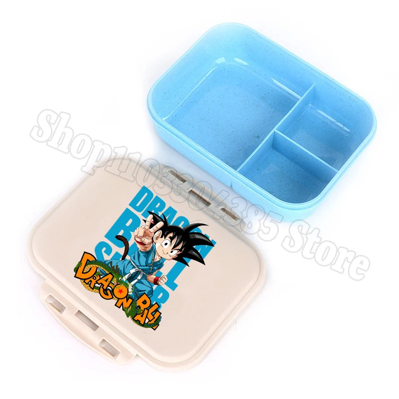 Fiambrera compartimentada azul Dragon Ball - Goku y letras azules