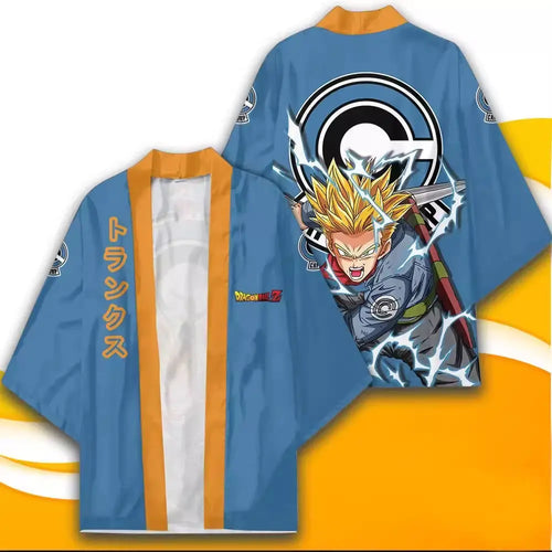 Dragon Ball blue kimono jacket - Super Saiyan Trunks and Capsule Corp