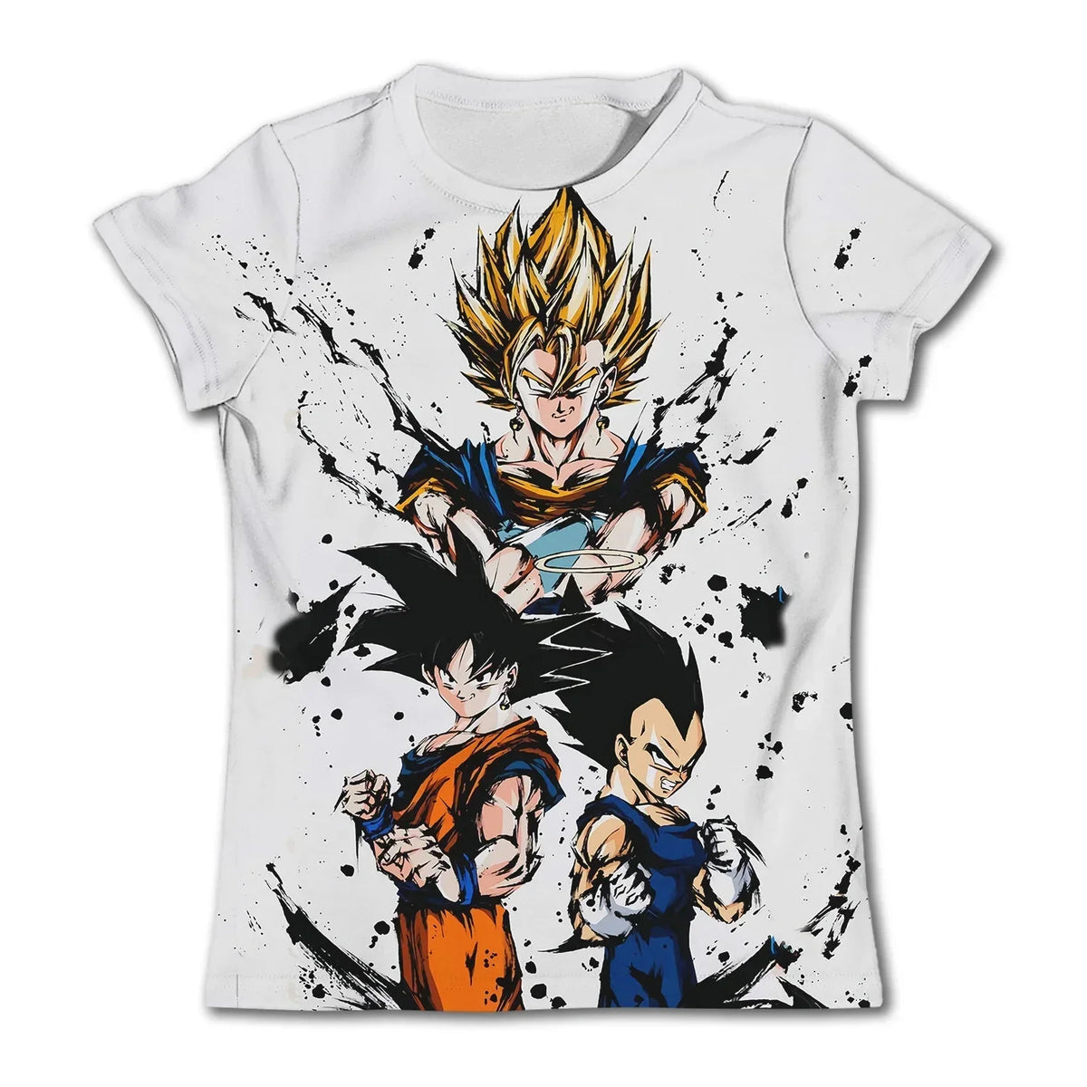 White T-shirt Dragon Ball Goku Vegeta en Vegetto Super Saiyan