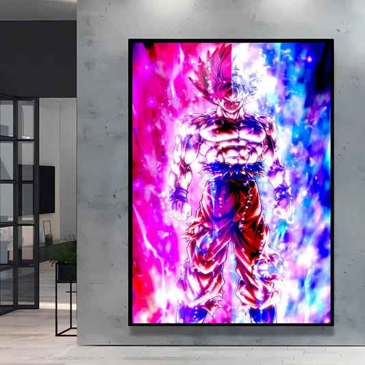 Poster sur toile Dragon Ball - Goku et aura rose flamboyante