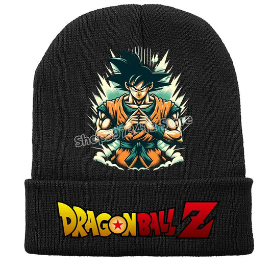 Zwarte omgekeerde hoed Dragon Ball - Goku zitten in een groene aura